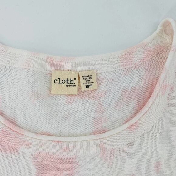 NWT Cloth By Design Oversized Sweater Pink White Tie-Dye Lightweight Size Small - Picture 11 of 12